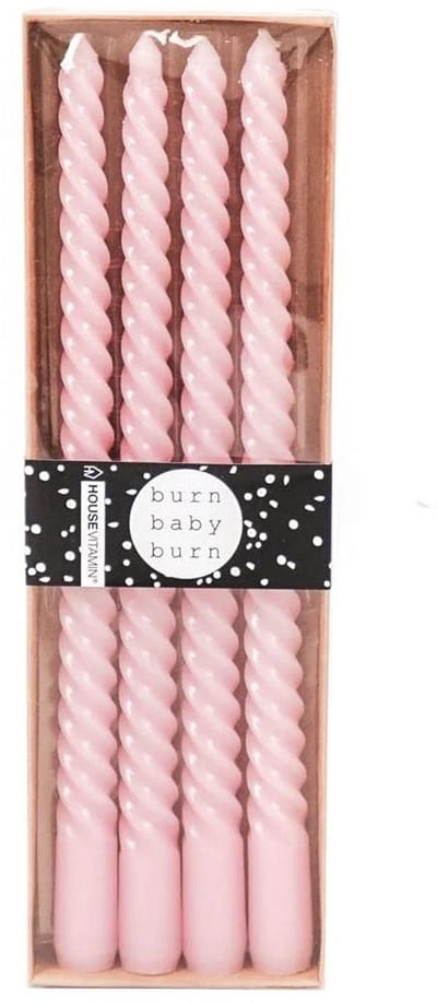Housevitamin Kaarsen - Twisted Roze - Set van 4 - 2x30cm
