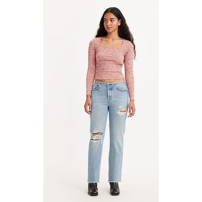 Levi's 501 Straight Jeans Blue Size: W24L32 | Straight Outlet | Dames | Blauw