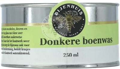 Het Bijenhuis Wageningen - Zuivere Bijenwas, Boenwas, 380 mL, Donker, Duurzaam, Natuurproduct, Meubelonderhoud