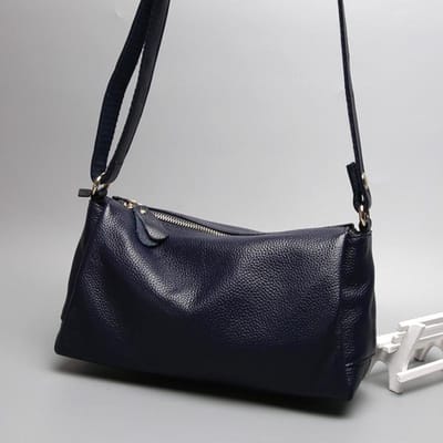 Nieuwe Dames Tas van Echt Leer met Eén Schouder Schuin Over de Schouder Kleine Tas voor Dames Eenvoudige Bovenlaag Koeienhuid Zachte Leren Tas gray