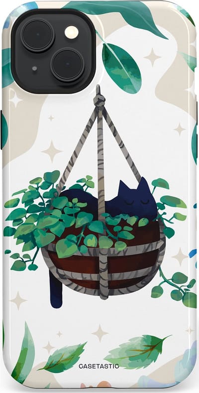 Casetastic Hoesje Geschikt voor Apple iPhone 15 Plus Magsafe - Stijlvolle Beschermende Duo-layer Case - Hangkat