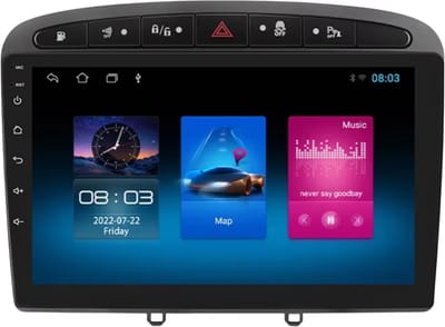 Autoradio met bluetooth - Carplay - Voor Peugeot 308/ 308SW/ 408 (2012-2020) - Geschikt voor Apple en Android - Stereo - Navigatie - Navigatiesysteem auto - 1GB 16GB