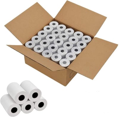 Bonrollen Papier - Thermisch Papier Kassabon - Kassasystemen Gebruiken - Einde Waarschuwingssignaal - 50 Rollen - Wit