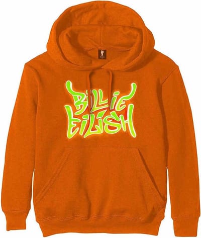 Billie Eilish - Airbrush Flames Blohsh Hoodie/trui - M - Oranje
