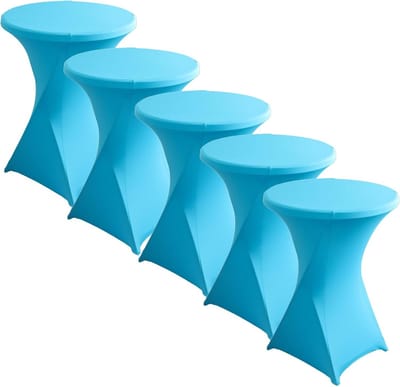 Statafelhoezen Set - Elastaan Hoezen - Feestelijke Decoratie - Versterkte Voetzone - Ø 80-85 cm - Blauw
