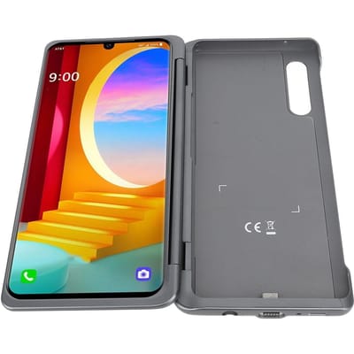 Étui de téléphone à double écran pour Velvet 5G pour G9 ThinQ G910 G900 G900N avec adaptateur magnétique Type C Gris gris