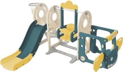 Thuys Baby Glijbaan – Glijbaan Peuter – 1 Jaar – Binnen & Buiten – Schommel – Speeltoestel – Draagbaar – Kunststof – Multicolour