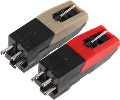 Naald platenspeler - Vervangende naald - Muziek luisteren - Universele pasvorm - 2 stuks - Rood goud