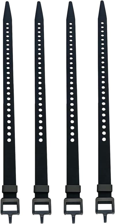 Koordbinders - Spanbanden Kabelriemen - Uitrusting Vastzetten - Stevig Gespontwerp - 40 cm x 2 cm - Zwart