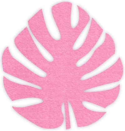 Monstera blad vilt onderzetter - Roze - 6 stuks - Ø 9,5 cm Rond - Glas onderzetter - Cadeau - Woondecoratie - Woonkamer - Tafelbescherming - Onderzetters Voor Glazen - Keukenbenodigdheden - Woonaccessoires - Tafelaccessoires