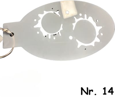 Schminksjabloon - verf-/bloedspat (nr. 14) - 12cm