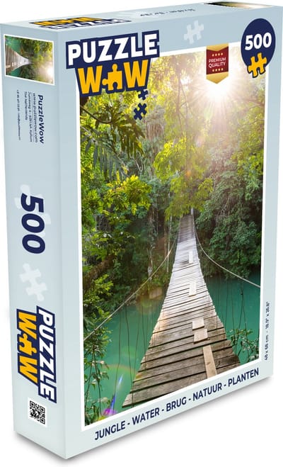 Puzzel Jungle - Water - Brug - Natuur - Planten - Legpuzzel - Puzzel 500 stukjes