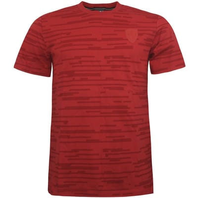 Puma SF Ferrari Allover Tee Heren Korte Mouw Casual Top T-shirt Rood 570680 02