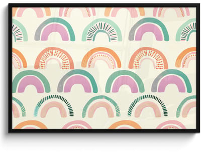 Poster in lijst - Fotolijst 120x80 cm - Posters - Regenboog - Pastel - Patroon - Posterlijst zwart - Decoratie - Wanddecoratie woonkamer - Muurdecoratie slaapkamer