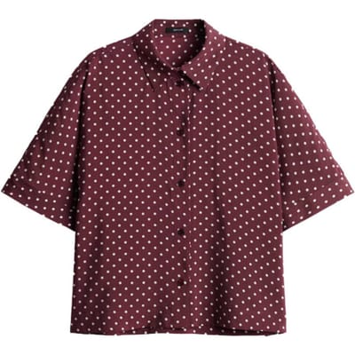 Regular fit blouse met korte mouwen van modalmix model 'Farise polkadot'