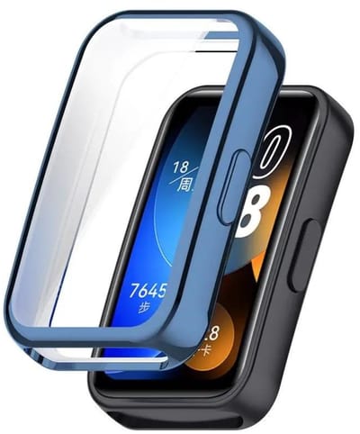 Strap-it Schokbestendig TPU hoesje - beschermende case geschikt voor Huawei Band 8 / Band 9 / Band 10 (blauw)