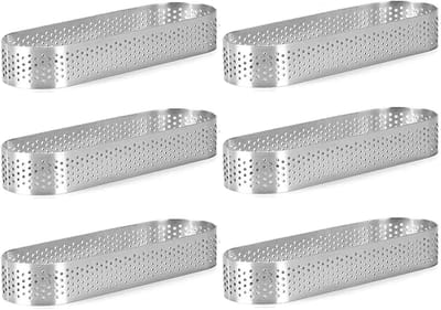 Taartring Set - Dessert Vormen - Desserts Maken - Antiaanbaklaag - 6 Stuks - Zilver