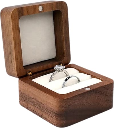 House of Balance Ringendoosje - Luxe Ringendoos - Duurzaam Hout - Trouwen - Bruiloft - Sieradendoos - Ring Doosje - Ringen Doos