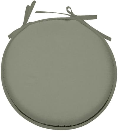 Stof Textile Home stoelkussens - groen - D40 x H3 cm - voor binnen - touwtjes sluiting - zitkussens plat - rond