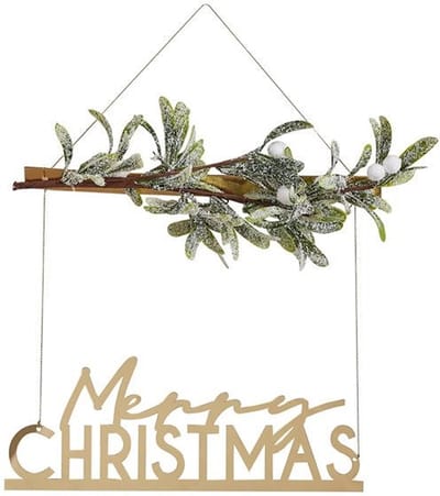 Ginger Ray - NOEL - Acryl Goud Merry Christmas Mistletoe (0,31 x 0,40 meter)