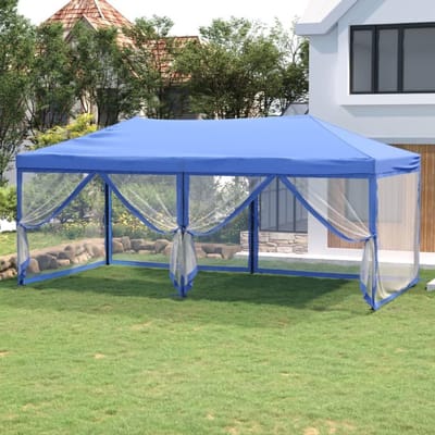 Opvouwbare Partytent - Paviljoen met zijwanden - Outdoor evenementen - Uv-bestendig en waterdicht - 3 x 6 meter - Blauw
