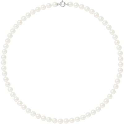 Rank prinses ketting Zoet Water Pearl Ronde 7-8 mm Sluiting White Luxury Wit Goud 18 Karaat