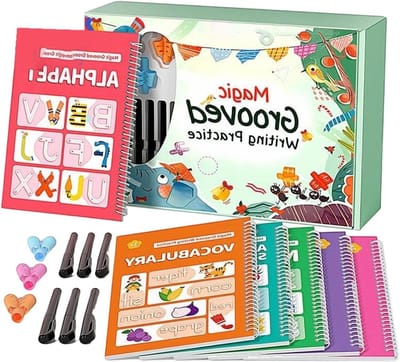 Schrijfoefenboek Kinderen - Tekenoefenboek Peuters - Handschrift Verbeteren - Gegroefde Oefenpagina's - 6 Stuks - Niet Gespecificeerd