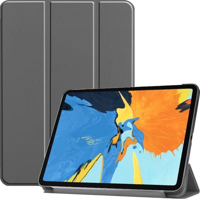 Hoes - Geschikt voor Apple iPad Pro (2020) - 11 inch - Dun & Stevig - Trifold Bookcase - Hard Cover - Hardcover Book Case - Tablet Hoesje - Grijs