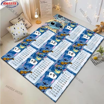 Tafel van Vermenigvuldiging Wiskunde Vloerkleden voor Woonkamer Slaapkamer Kinder Speelkamer Klaslokaal, Educatief Tapijt voor Kinderen, Cadeaus voor Kinderen 40x60cm (16x24in)