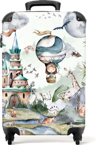 NoBoringSuitcases.com - Kinderkoffer - Past binnen 55x40x20 cm en 55x35x25 cm - Kinderkoffertje - Handbagage - Trolley op wieltjes - Reiskoffer met wielen - Rolkoffer travelgift kind - Kindertrolley geschikt voor jongen en meisjes - Koffer kinderen