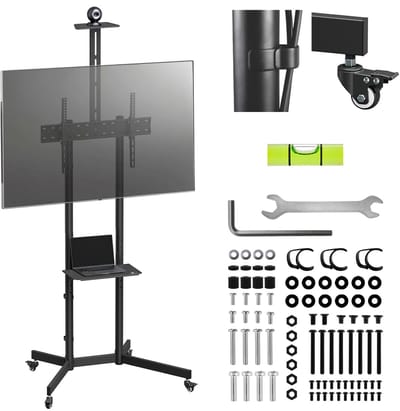 Maclean - TV-standaard / trolley, camera plank, op wielen, 37-70", max. belasting 45kg/5kg plank, max. VESA 600x400, MC-113 B