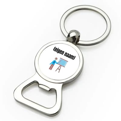 Akyol - docent met checklist met eigen naam flesopener - Docent - meesters of juffen - collega's - verjaardag - afscheidscadeau - geschenk - kado - 9 bij 3 cm