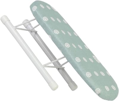 Compacte strijkplank - Tafelstrijkplank strijkplankje - Kleding strijken - Opvouwbare poten - 26x10cm - Groen stip