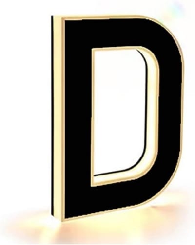 LED Huisnummer Verlichting - Waterdicht - LED - Buitenlamp Op - Decoratieve Tuin - en Gevelverlichting Huisnummer Bord - Letter D