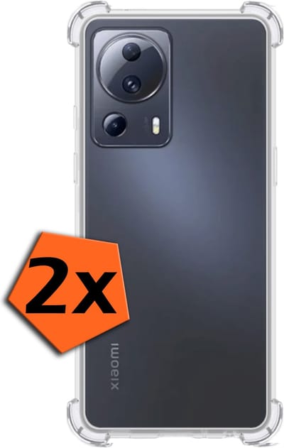 Hoes - 2 Stuks - Geschikt voor Xiaomi 13 Lite - Sterk & Shockproof - Siliconen Case - Back Cover - Telefoon Hoesje Shock Proof - Transparant
