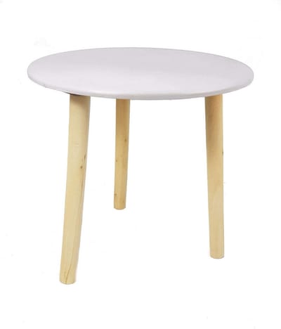 Decoratieve Houten Bijzettafel 30x30 cm Taupe - Kleine Salontafel/Sofa Tafel