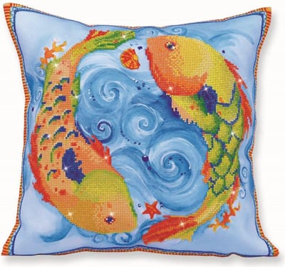 Diamond Dotz® Kussensloop Dancing Fish - Diamond Painting (45x45 cm)