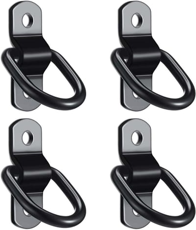 Set van 4 D-Ring Bevestigingshaken voor Vrachtwagens en Trailers, Roestvrijstalen Lashing Ringen voor Veiligheid van Cargo en Boottransport
