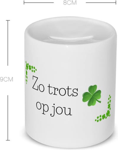 Akyol - collega cadeau Spaarpot - Collega - trots op jou cadeau - geluk cadeau - collega kado - collega afscheid - klavertje vier cadeau - collega cadeautjes verjaardag - leuk kado om te geven - 350 ML inhoud