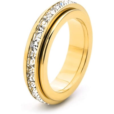 316L Roestvrij Staal Heren Sieraden AAA Kubieke Zirconia Spinner Ringen Angstverlichting Fidget Ringen Voor Vrouwen Kerstcadeau 11 beige
