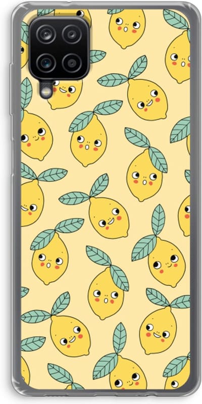 Hoesje geschikt voor Samsung Galaxy A12 hoesje - Citroenen - Soft Cover Telefoonhoesje - Bescherming aan alle Kanten en Schermrand