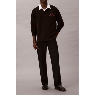Calvin Klein Compact Rugby Ls Polo Black Taglia: XS | Maglie a manica lunga Outlet | Uomo | Nero