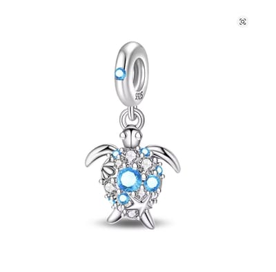Bedel schildpad - glinster - glitter - blauw