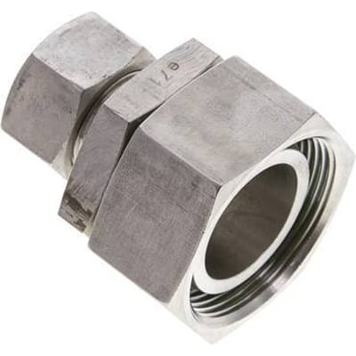 18L & 35L RVS Rechte Snijringkoppeling Draaidoorvoer 160bar FKM O-ring en Afdichtconus ISO 8434-1
