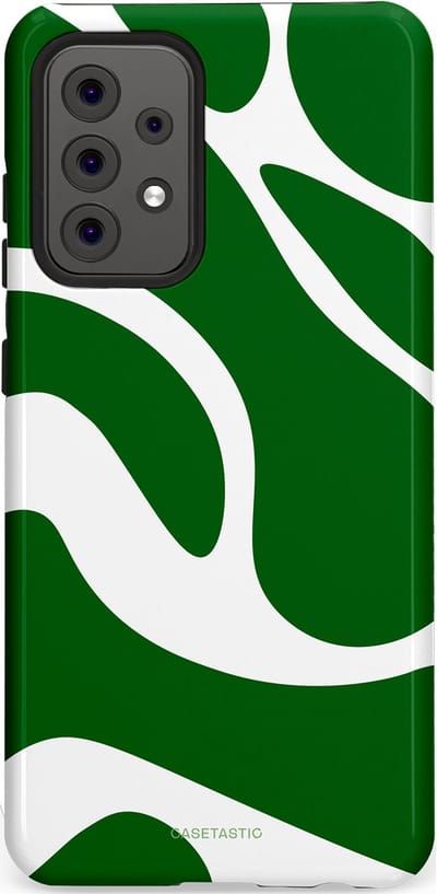 Casetastic Hoesje Geschikt voor Samsung A52 (4G/5G/s) - Stijlvolle Beschermende Duo-layer Case - Groene Golven