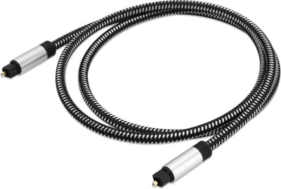 Cadorabo Digitale Audiokabel 2m in ZWART - Toslink naar Toslink Kabel - Optische Digitale Kabel geschikt voor Stereo, Soundbar, Home Cinema