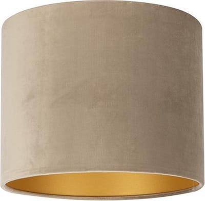 Uniqq Lampenkap velours taupe Ø 30 cm - 20 cm hoog