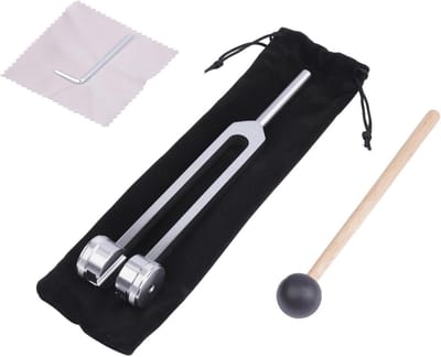 Stemvorkset voor geluidsgenezing en meditatie, therapeutische stemvork van aluminiumlegering met accessoires
