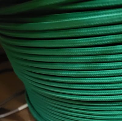 Ronde Stofkabel in Donkergroen - 3-aderig 0.75mm2
