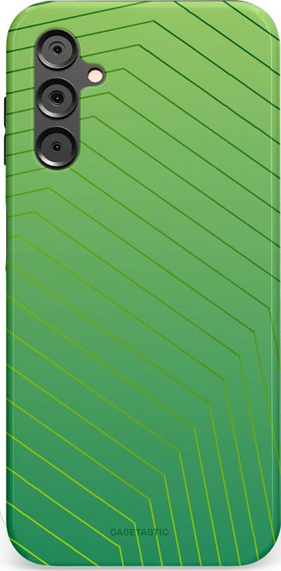Casetastic Hoesje Geschikt voor Samsung A14 (5G/4G) - Stijlvolle Beschermende Duo-layer Case - Neon Groen Net